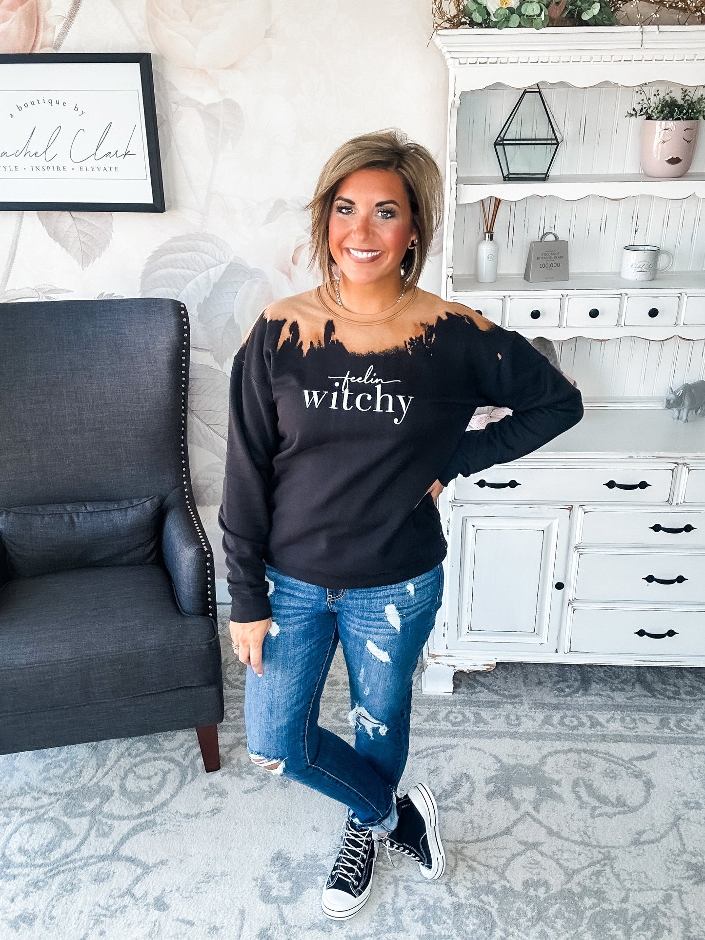 Feelin' Witchy Bleached Sweatshirt