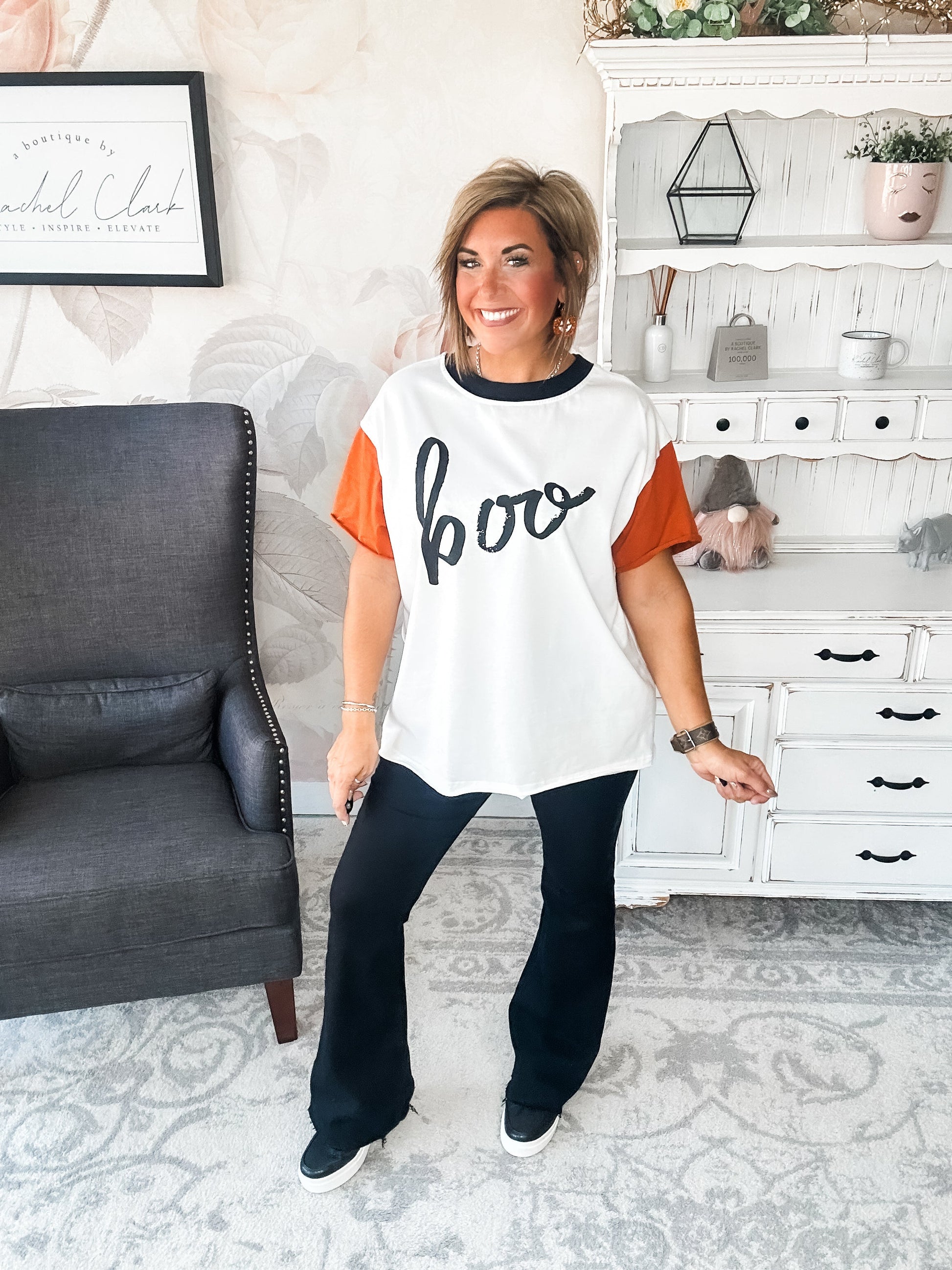 Ampersand Avenue Boyfriend Tee - Hey Boo-tiful