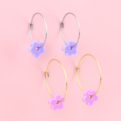 Dreamhouse Flower Power Hoop Earring Set