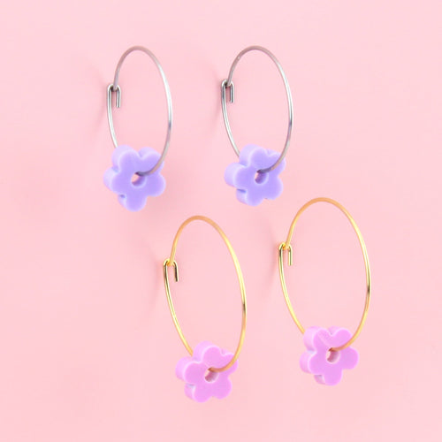 Dreamhouse Flower Power Hoop Earring Set