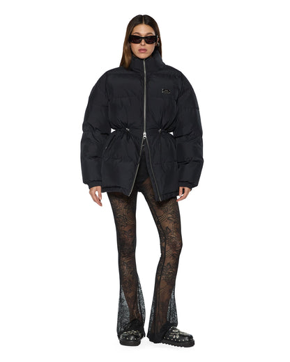 CINCHED PUFFER BLACK
