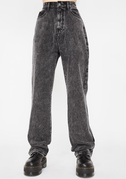 Acid Wash Loose Fit Denim Jeans