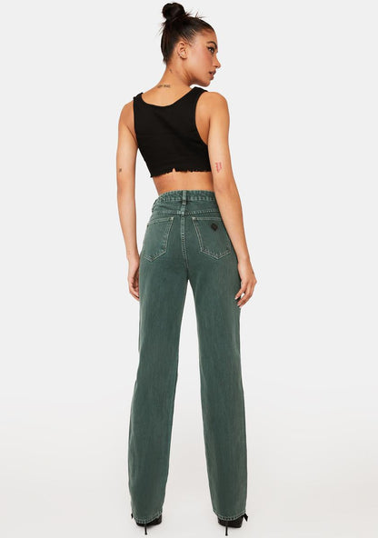 90s Green 94 High Straight Jeans