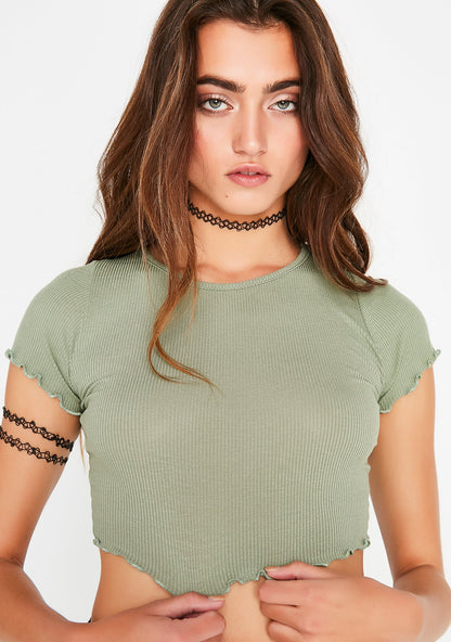 All That Werk Ruffle Crop Tee
