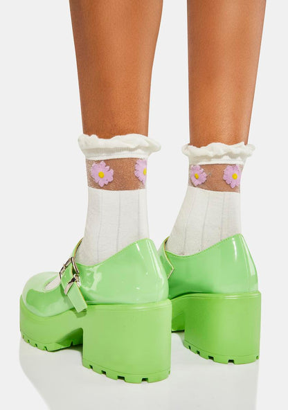 Alien Green Tira Mary Janes