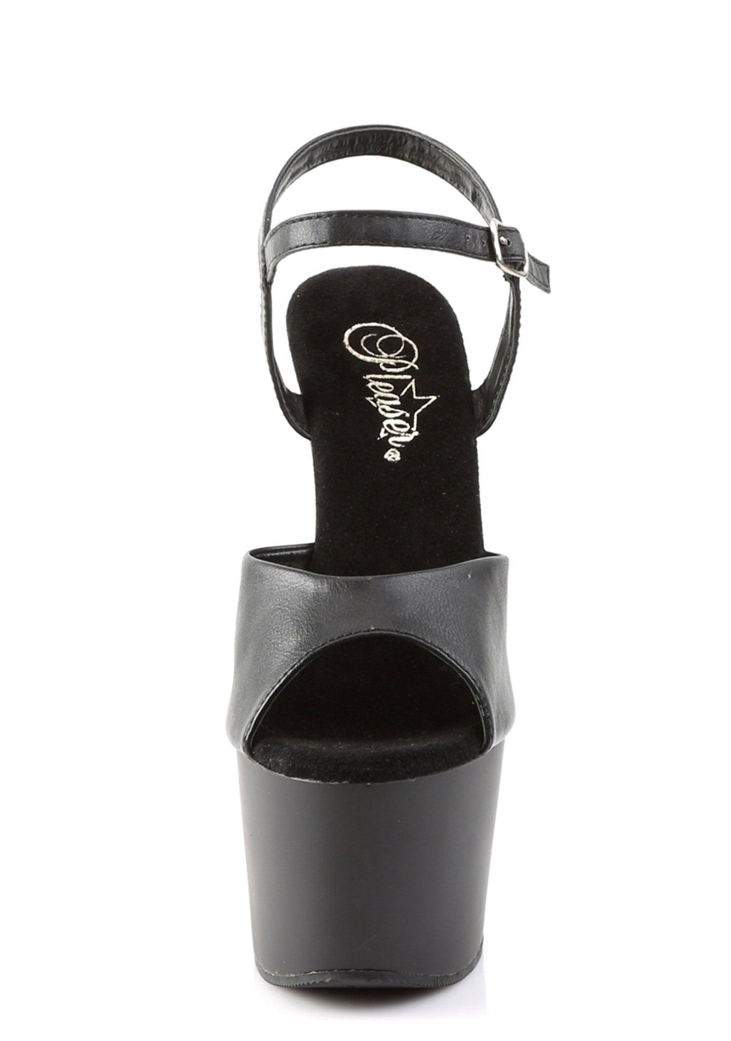 Adore-709 Platform Ankle Strap Sandals-Black PU