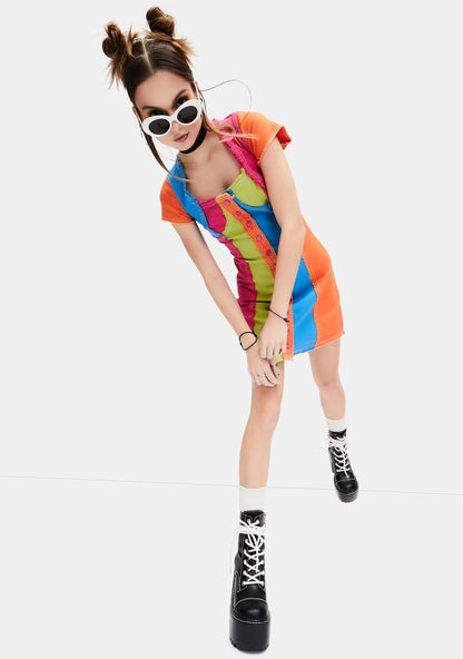 Alter Ego Colorblock Mini Dress