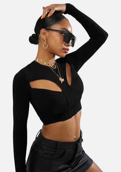 About Last Night Cutout Crop Top