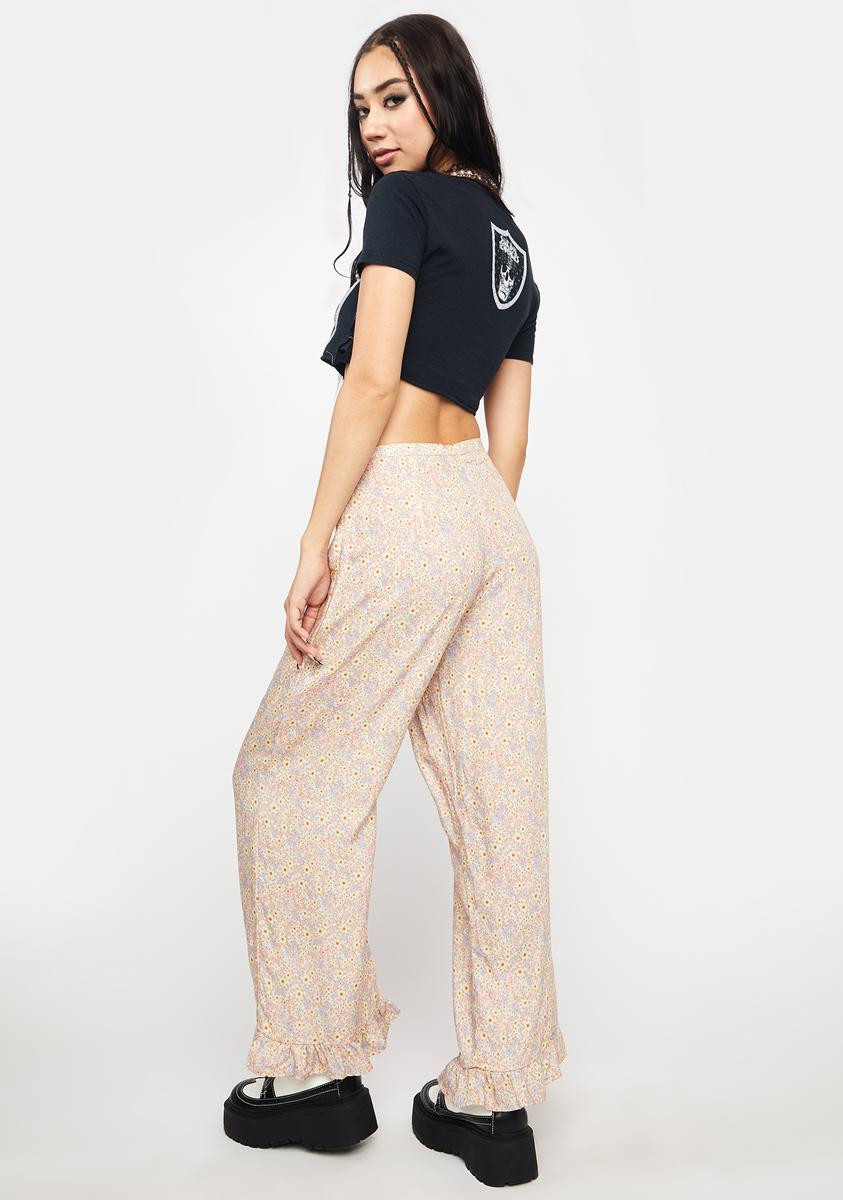 70s Prairie Girl Floral Bianca Culotte Trousers