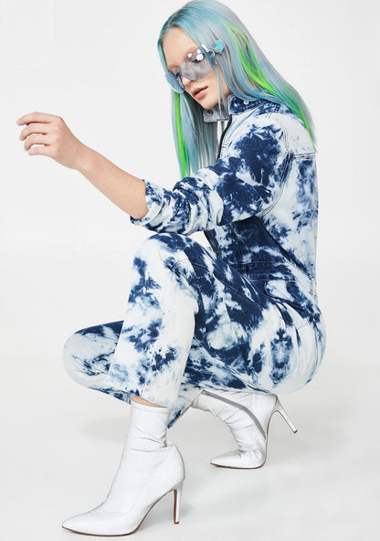 Acid Wash Blue Denim Boilersuit