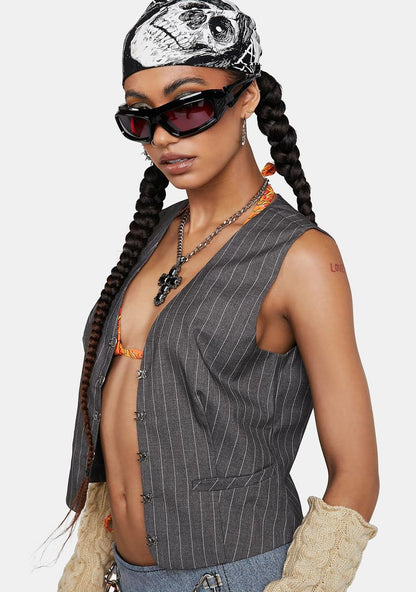 All Bossed Up Crop Vest