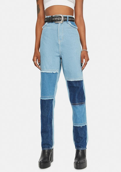 Adding Light Colorblock Jeans