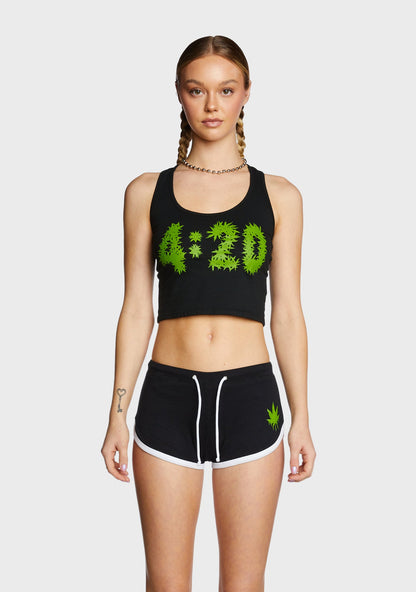 420 Racerback Crop Tank