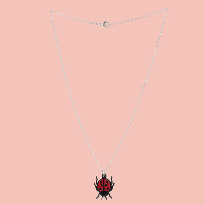 Dotty For You Ladybird Necklace - Shimmer Red