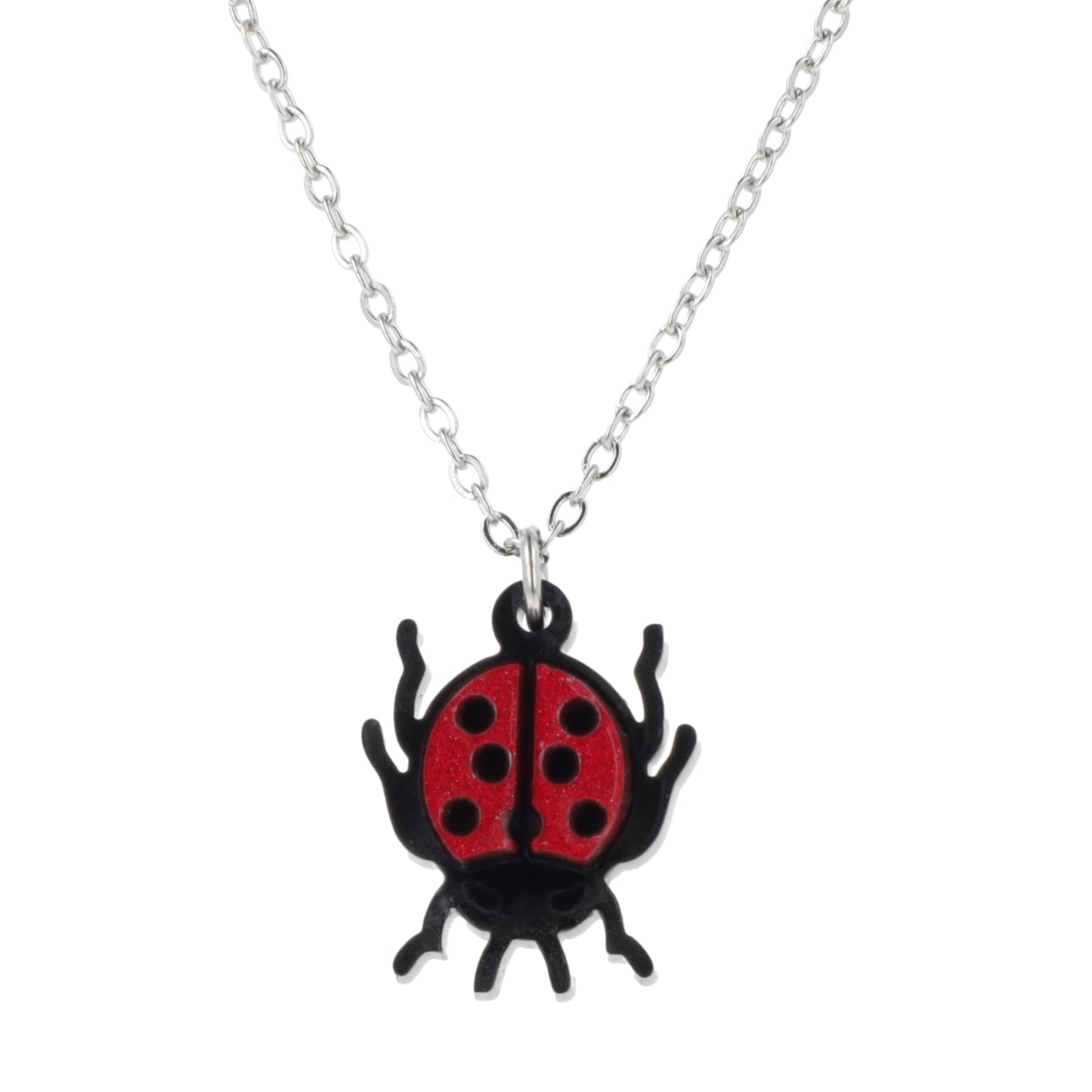 Dotty For You Ladybird Necklace - Shimmer Red
