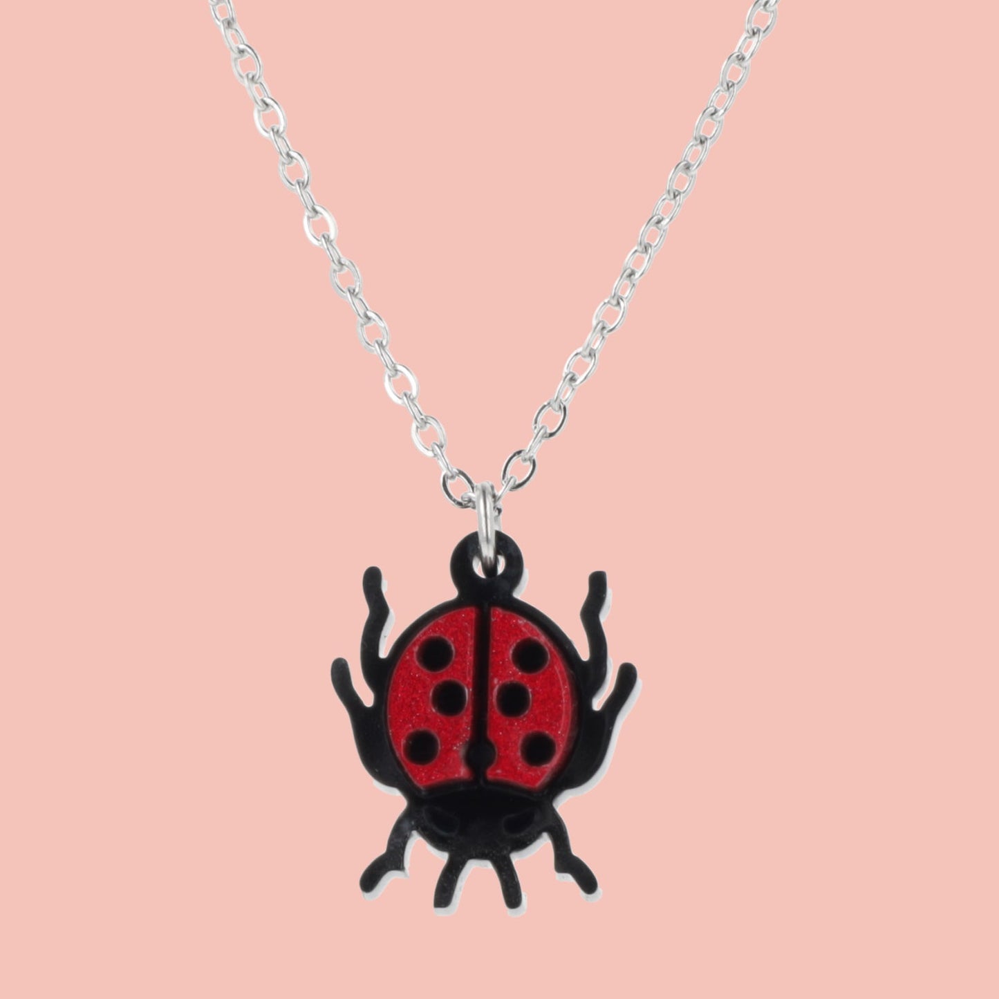 Dotty For You Ladybird Necklace - Shimmer Red