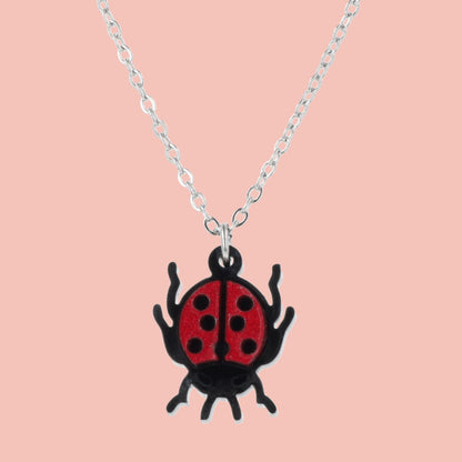 Dotty For You Ladybird Necklace - Shimmer Red