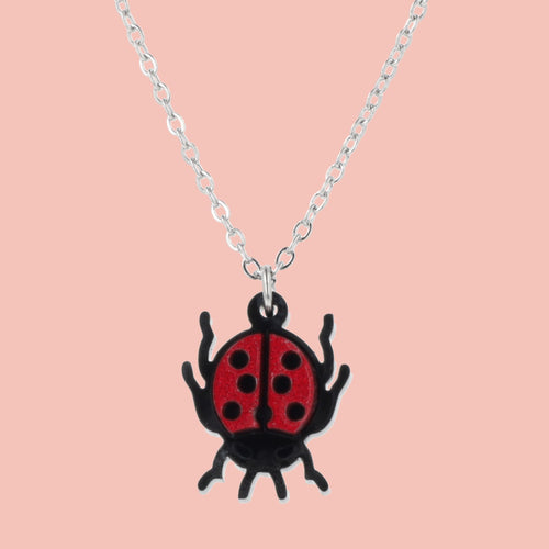 Dotty For You Ladybird Necklace - Shimmer Red