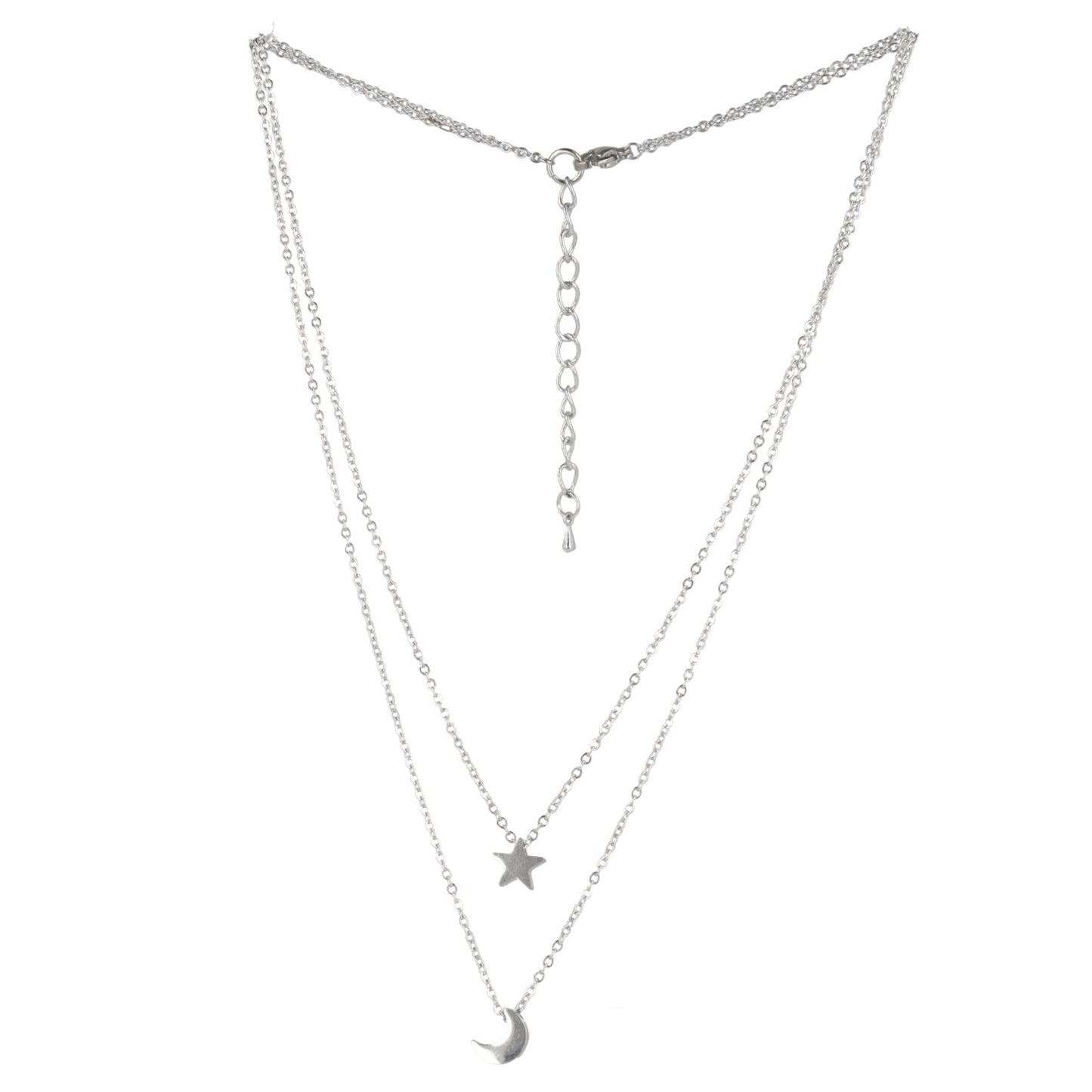 Double Chain Star & Moon Necklace