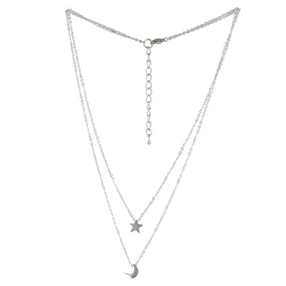 Double Chain Star & Moon Necklace