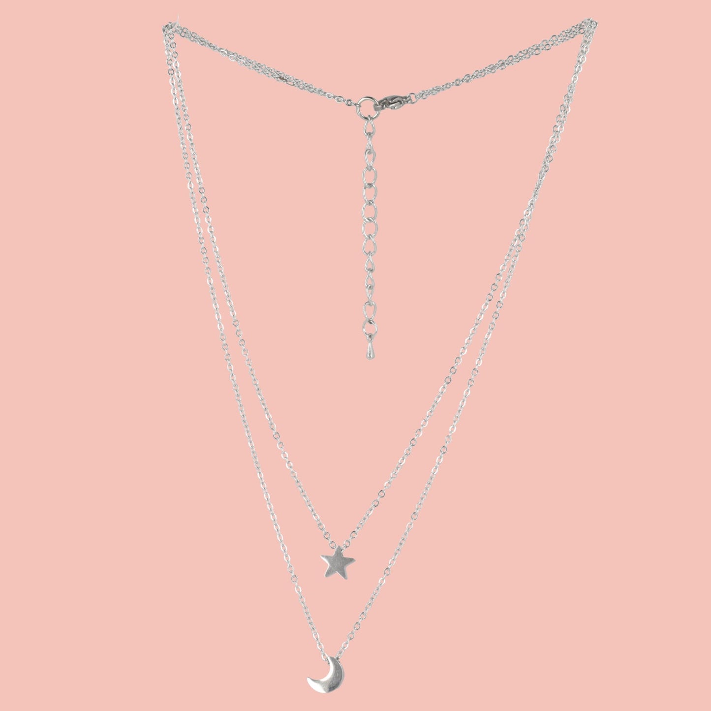 Double Chain Star & Moon Necklace
