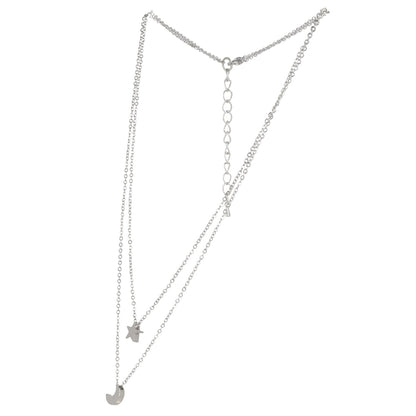 Double Chain Star & Moon Necklace