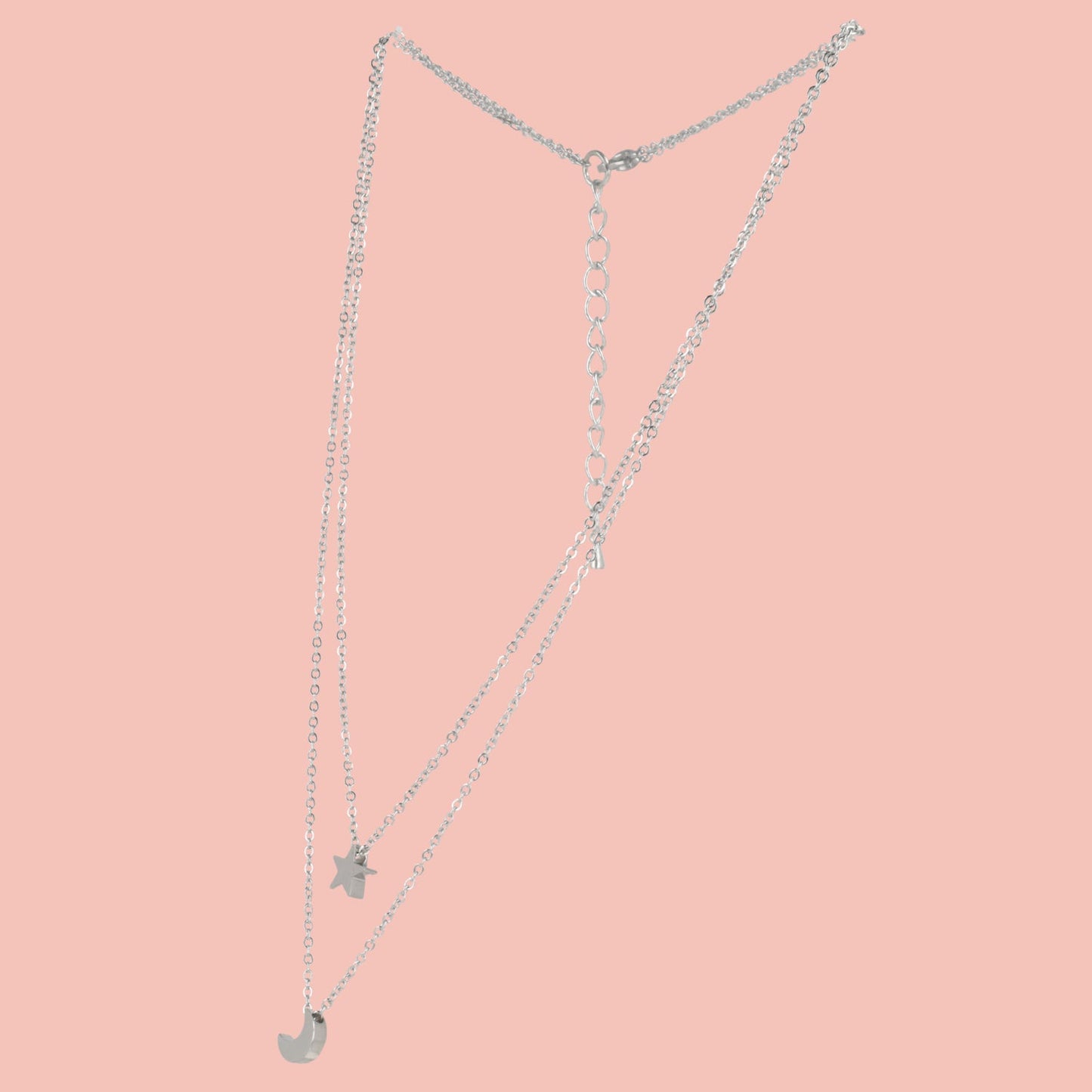 Double Chain Star & Moon Necklace