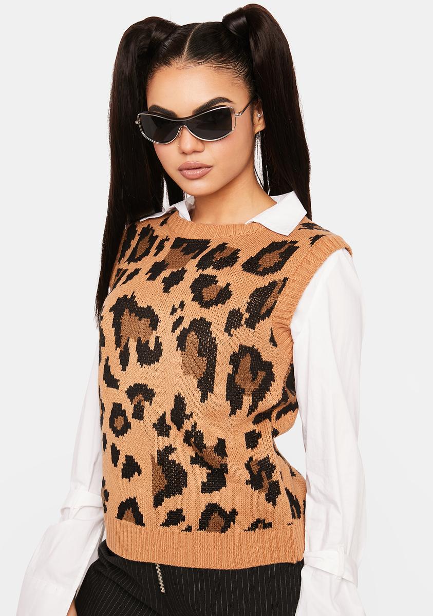 A Little Crazy Leopard Print Vest