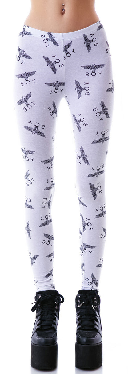 Allover Eagle BOY Standard Leggings - Black