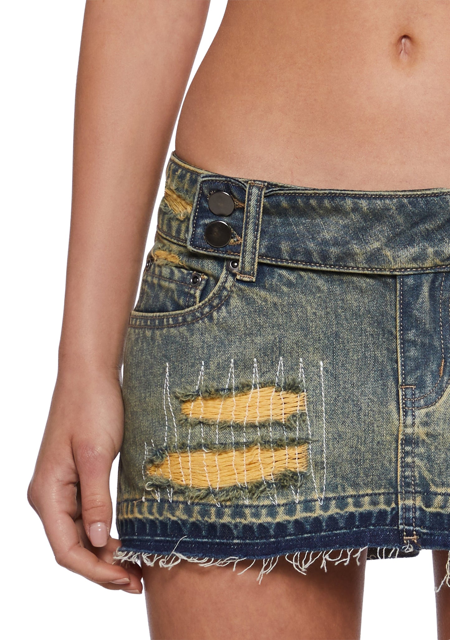 Aggro Vibes Washed Denim Skirt