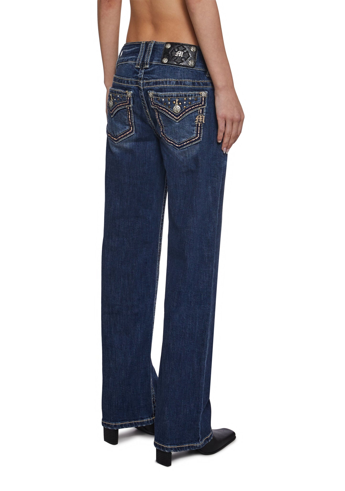 30" Low Rise Slim Wide Jeans