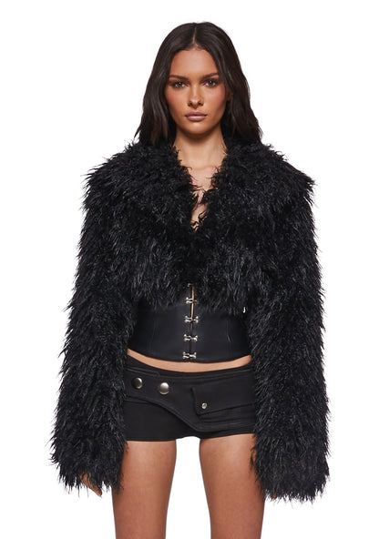 Abyss Faux Fur Jacket with Corset