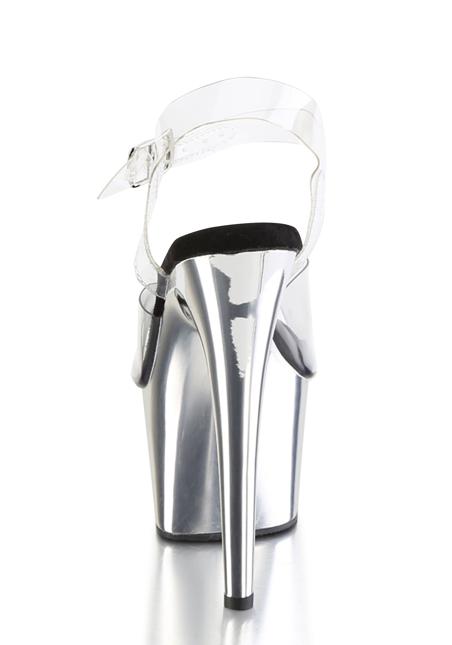 Adore-708 Platform Ankle Strap Sandals-Silver Chrome