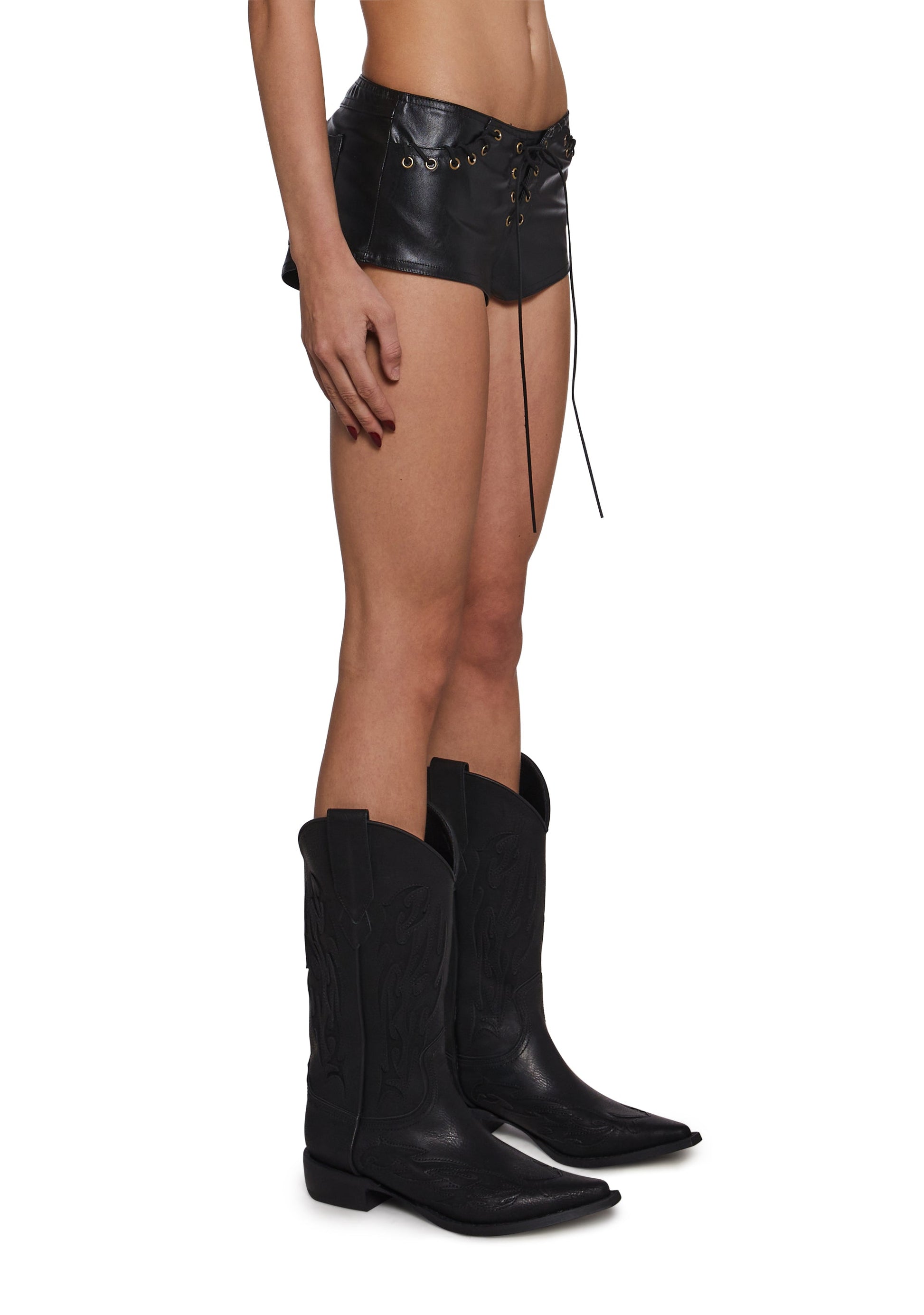 Alektra Leather Micro Shorts