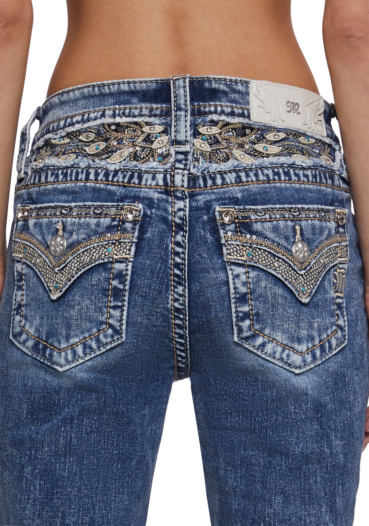 34" Mid Rise Denim Jeans