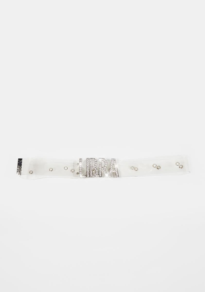 All About Libra Rhinestone Belt