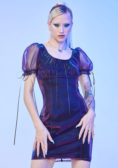 All The Stars Puff Sleeve Mini Dress