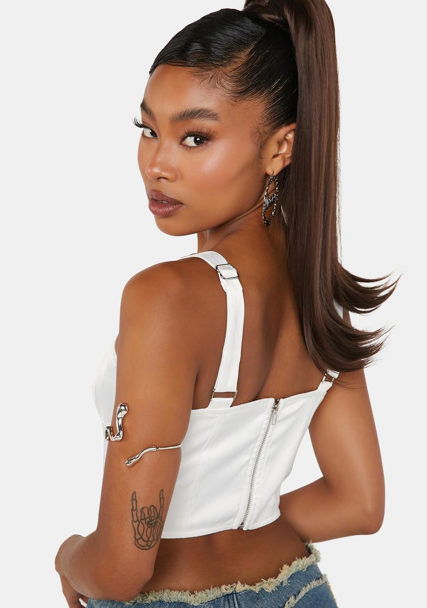 A Day's Work Satin Bustier Top