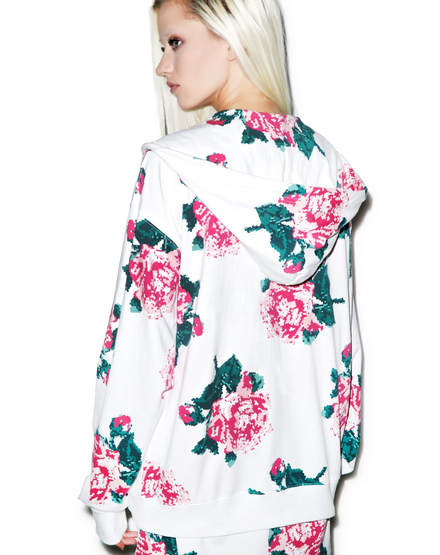 8Bit Floral Hoodie