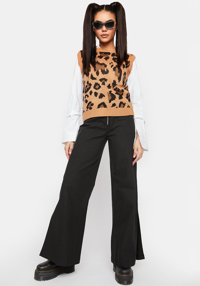 A Little Crazy Leopard Print Vest