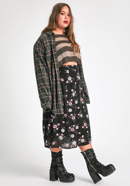 Always Erase And Rewind Midi Skirt