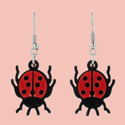 Dotty For You Ladybird Earrings - Bright Red