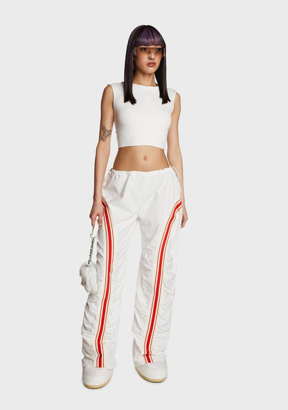 Abstract Muse Crop Top - White