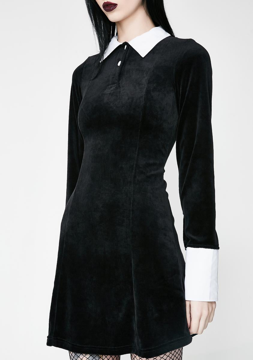 Addams Velvet Dress - Red