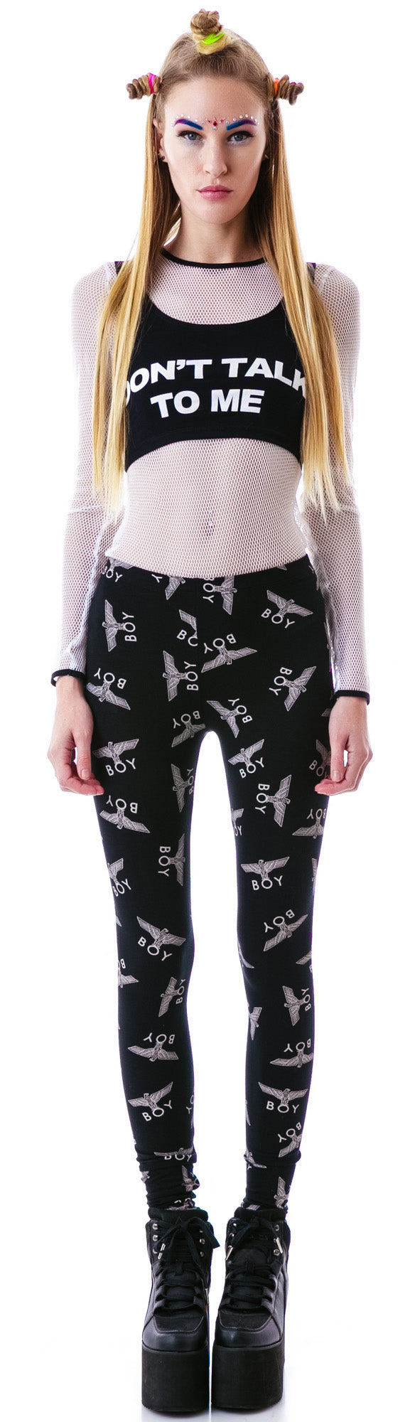 Allover Eagle BOY Standard Leggings - Black