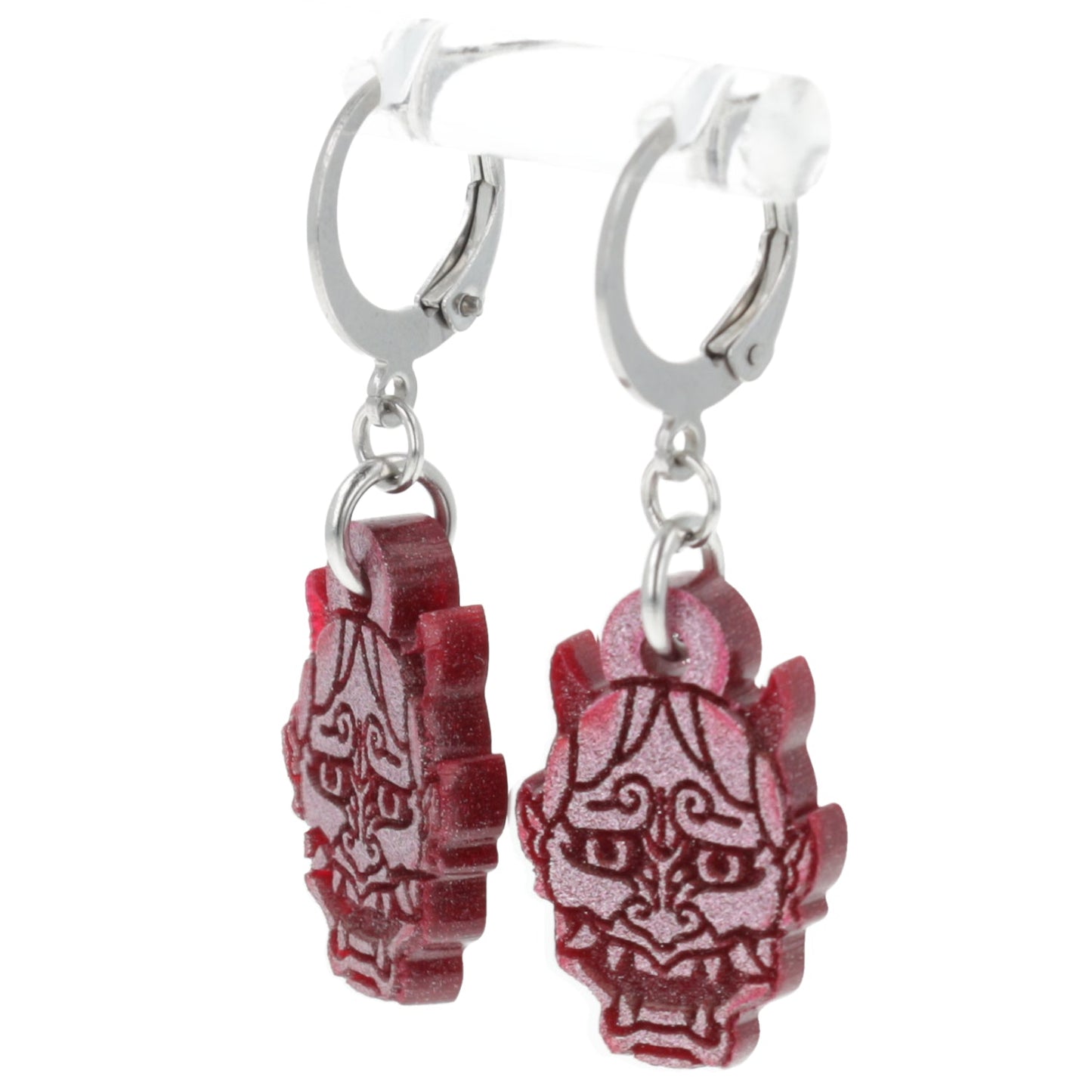 Demon Huggie Hoop Earrings - Pink