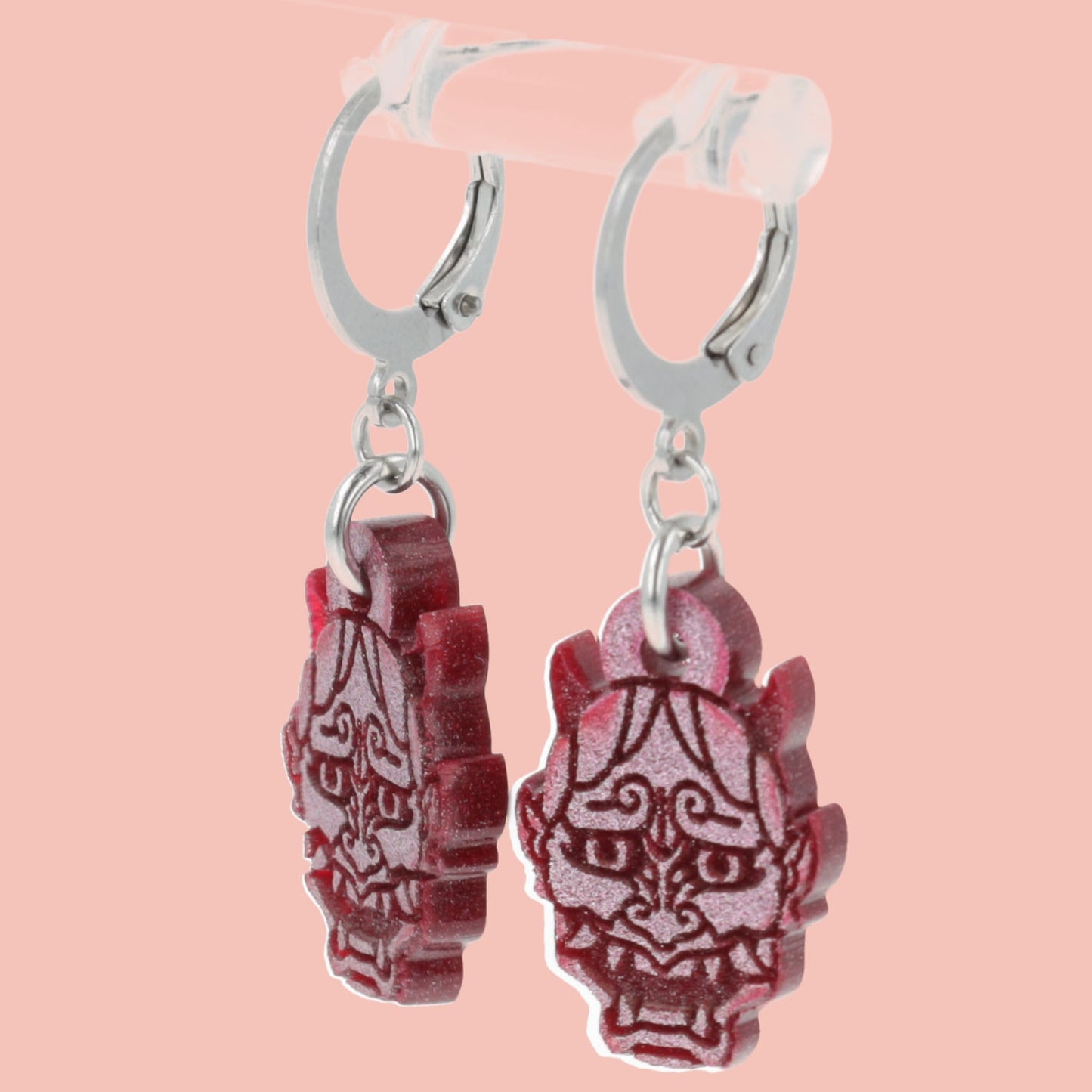 Demon Huggie Hoop Earrings - Pink