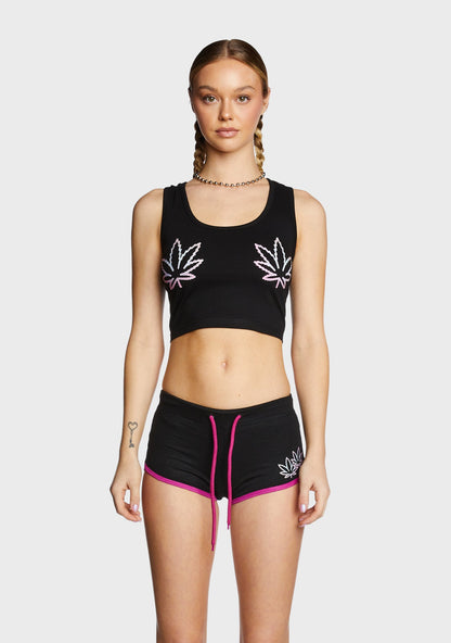 420 Crop Racerback Tank