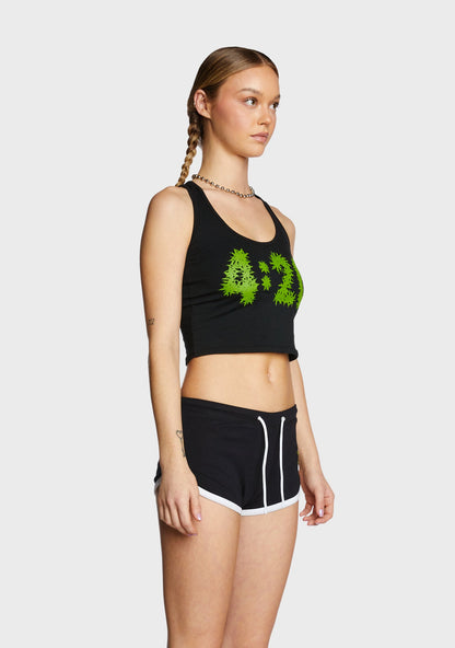 420 Racerback Crop Tank