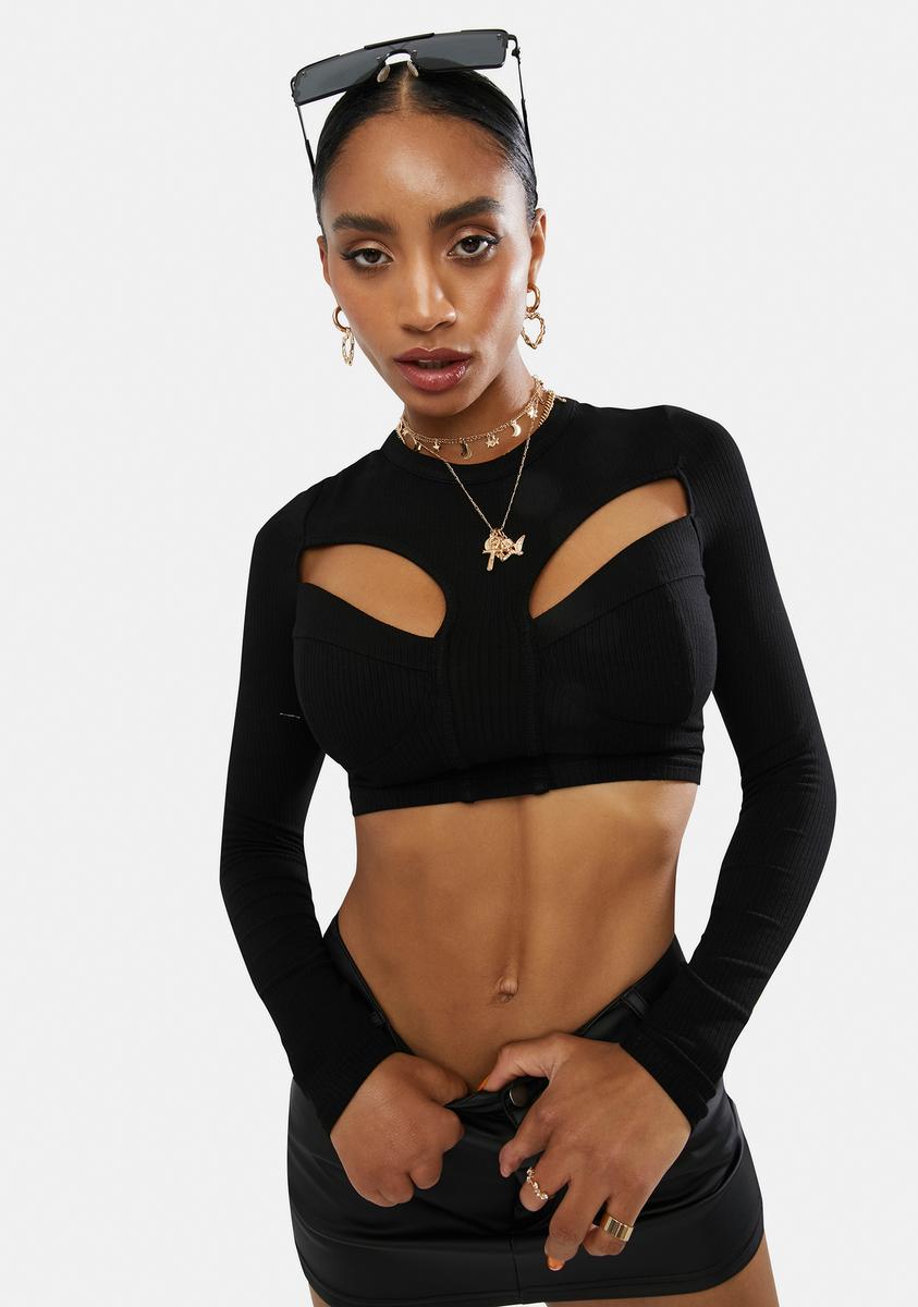 About Last Night Cutout Crop Top